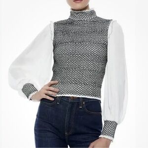Alice + Olivia Black and White Blouse